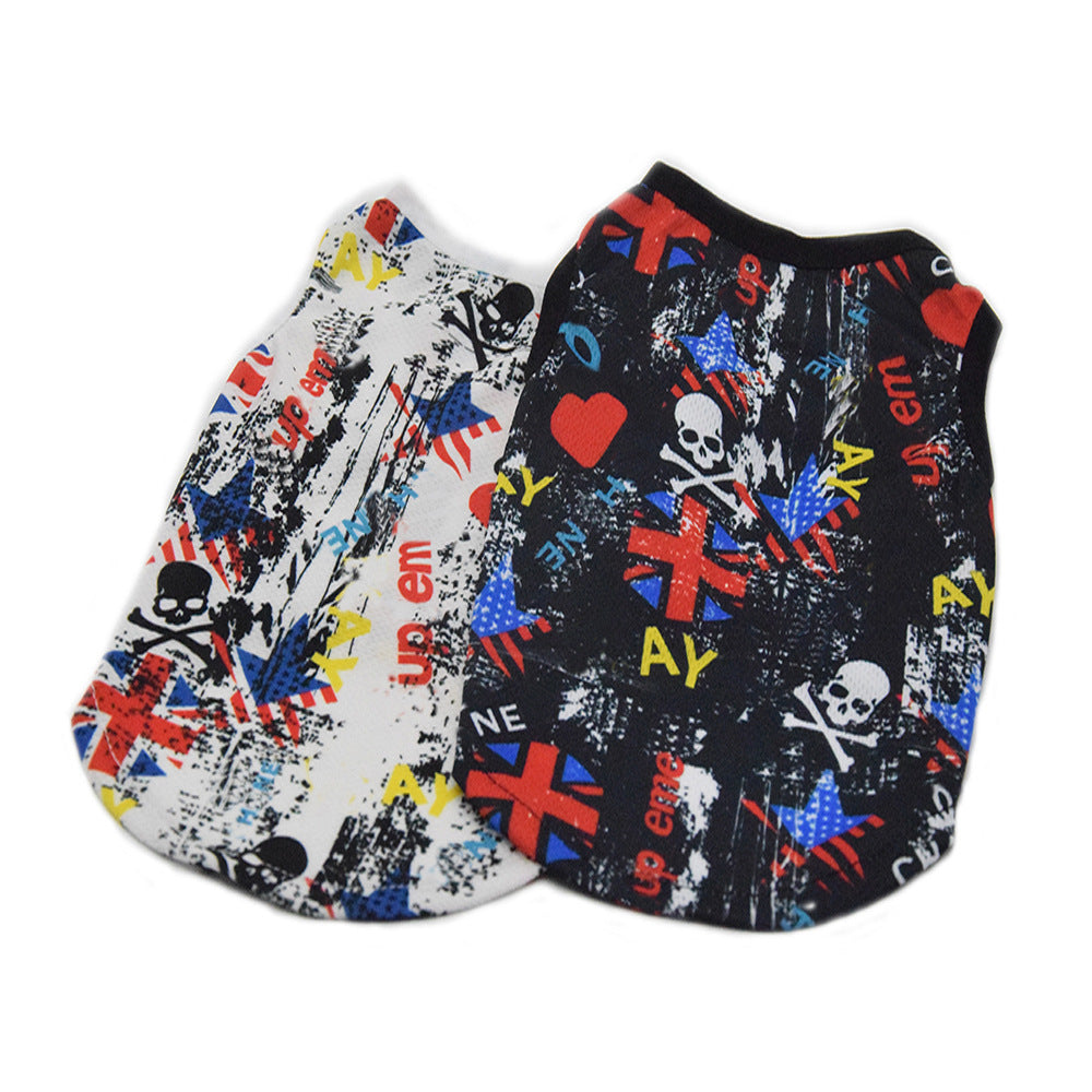 KFX-3271869 Trendy Casual Punk Vest for Dogs in Black and White, Available in Multiple Sizes