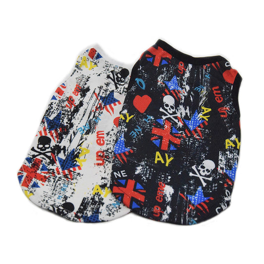KFX-3271869 Trendy Casual Punk Vest for Dogs in Black and White, Available in Multiple Sizes