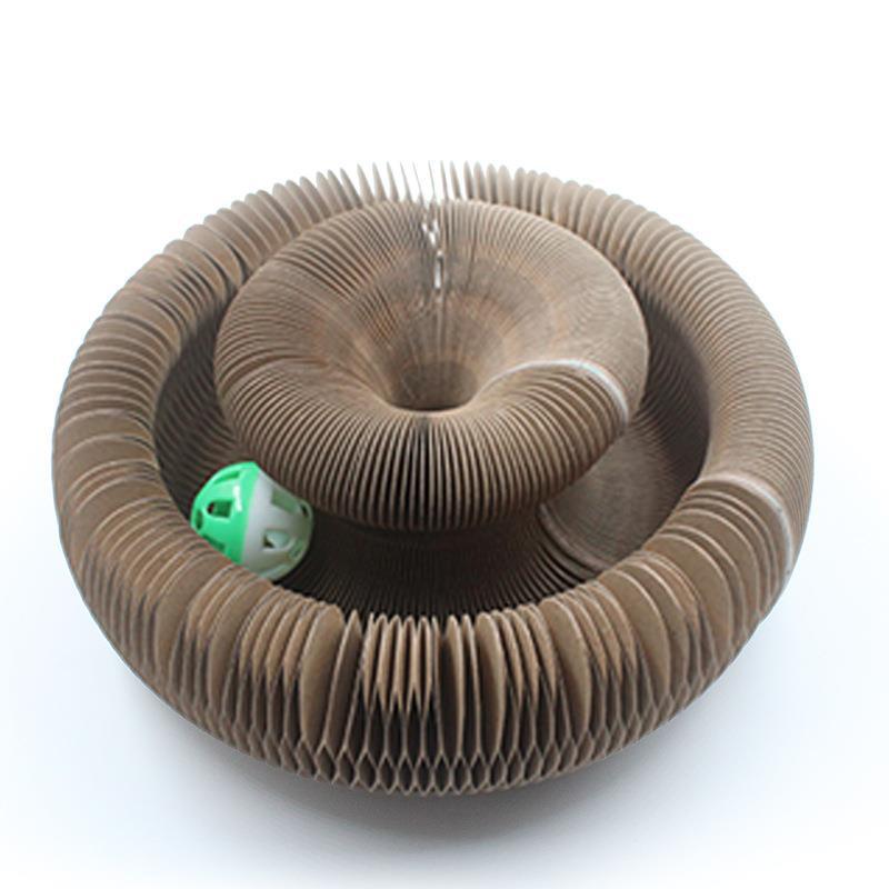 KFX-3272253 Corrugated Brown Cat Scratch Board - Durable, Shape-Changing Design for Pet Play