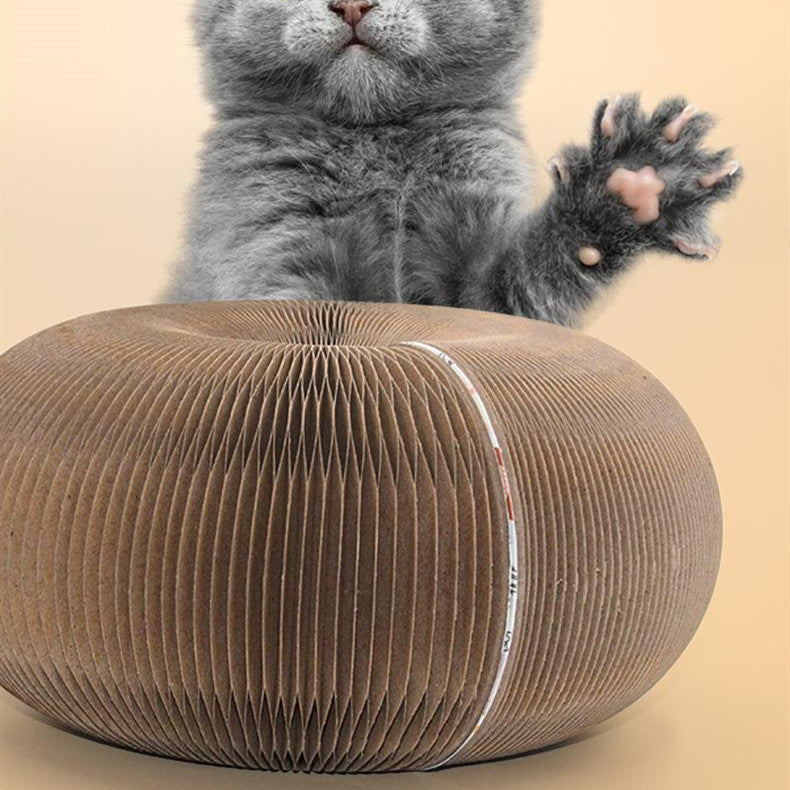 KFX-3272253 Corrugated Brown Cat Scratch Board - Durable, Shape-Changing Design for Pet Play