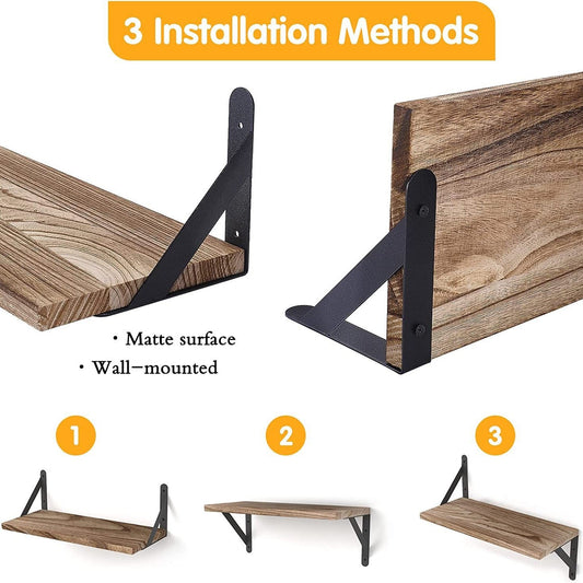 KFX-3273661 Solid Wood Multi-Purpose 4-Layer Wall Shelf in Various Paulownia Finishes