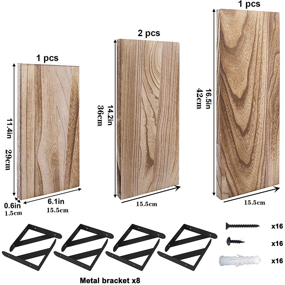KFX-3273661 Solid Wood Multi-Purpose 4-Layer Wall Shelf in Various Paulownia Finishes