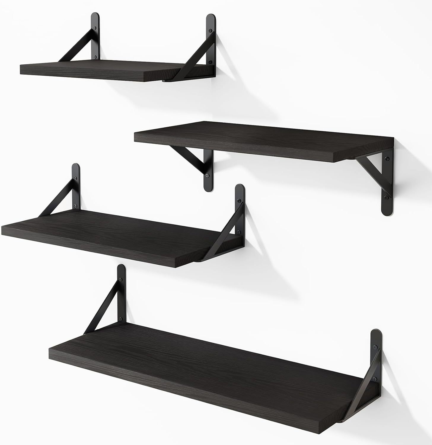 KFX-3273661 Solid Wood Multi-Purpose 4-Layer Wall Shelf in Various Paulownia Finishes