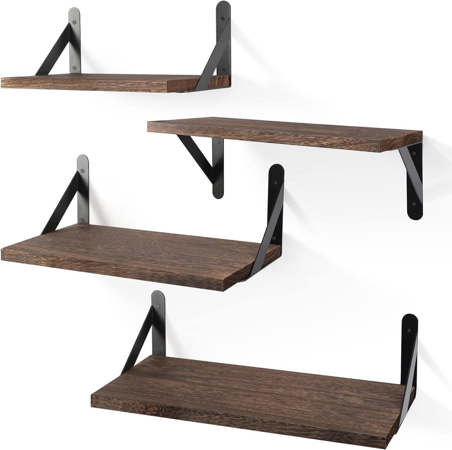 KFX-3273661 Solid Wood Multi-Purpose 4-Layer Wall Shelf in Various Paulownia Finishes