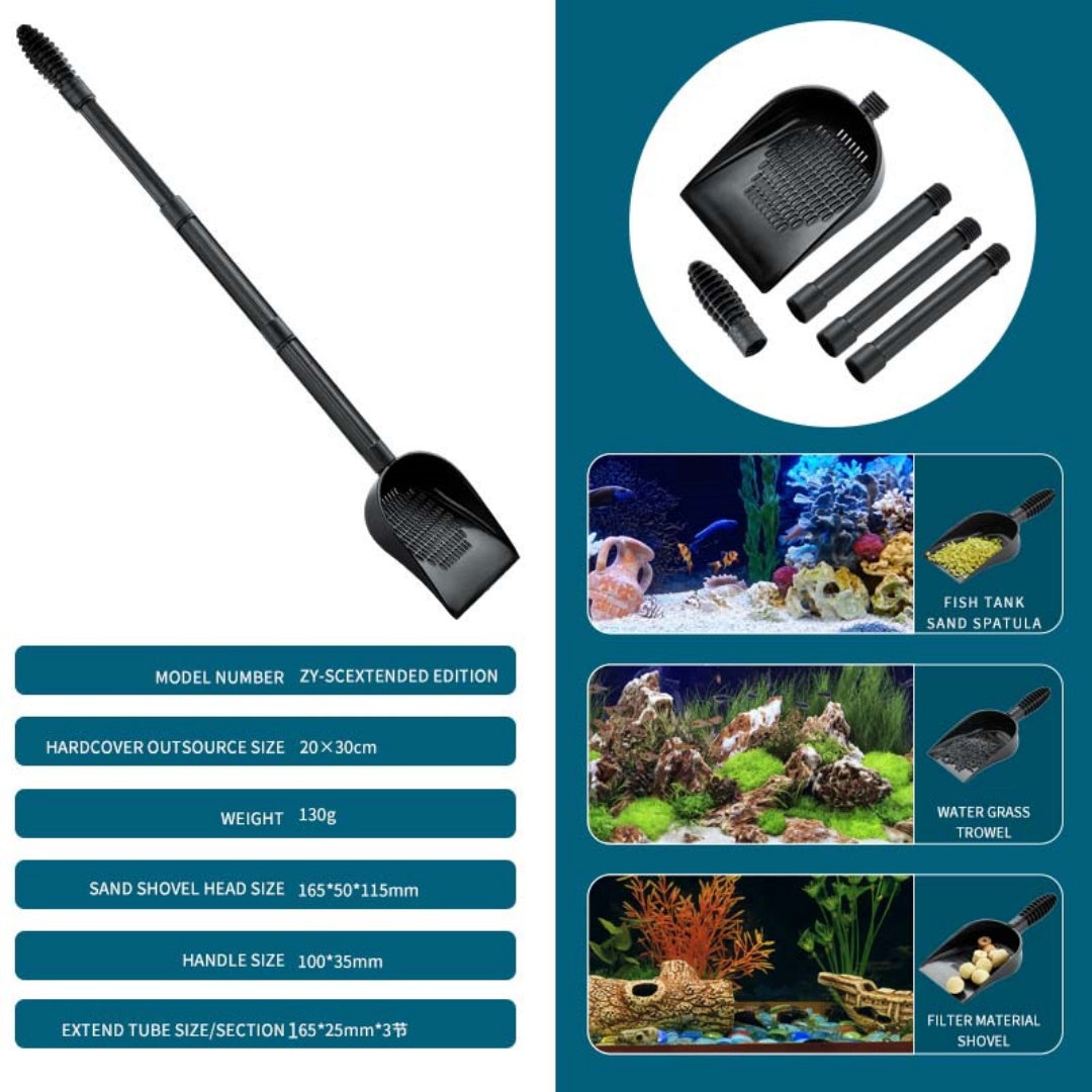 KFX-3281085 Multi-Purpose Sand Shovel for Fish Tanks – Easy Assemble and Quick Drain Design