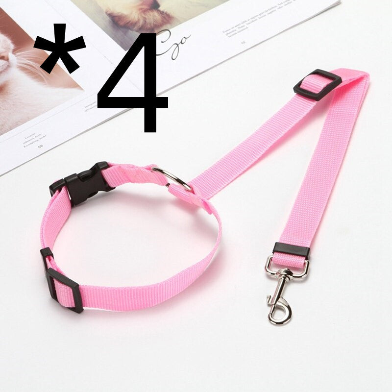 KFX-3281597 Adjustable Pet Car Safety Rope with Reinforced Buckle and 360° Rotating Clip