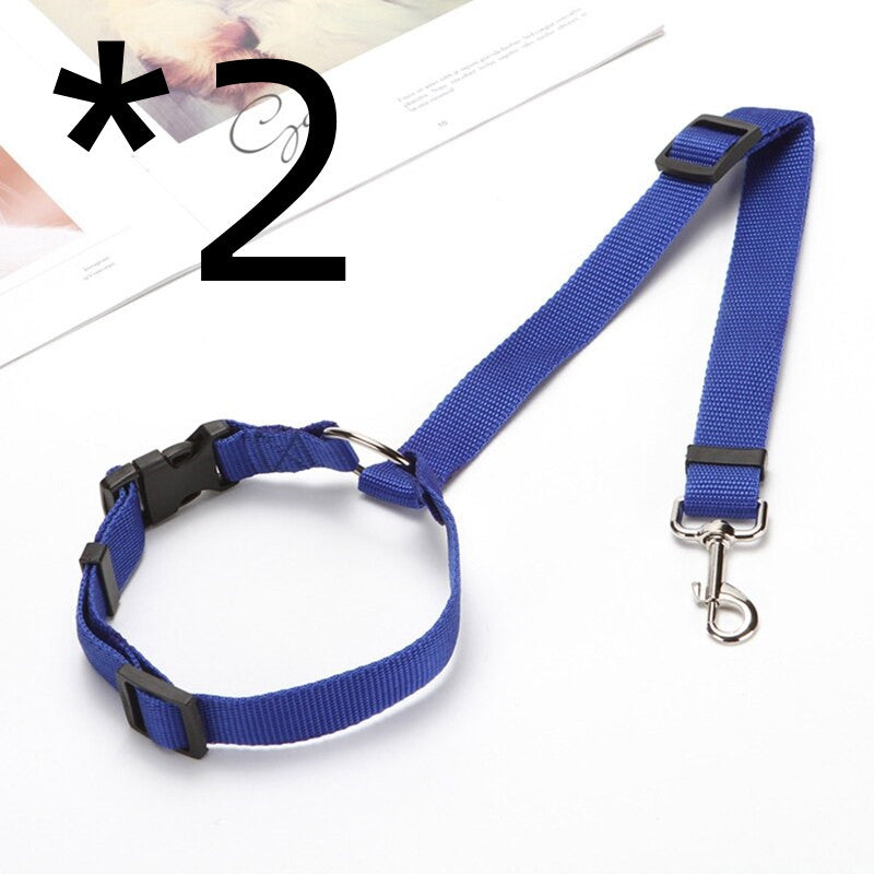 KFX-3281597 Adjustable Pet Car Safety Rope with Reinforced Buckle and 360° Rotating Clip