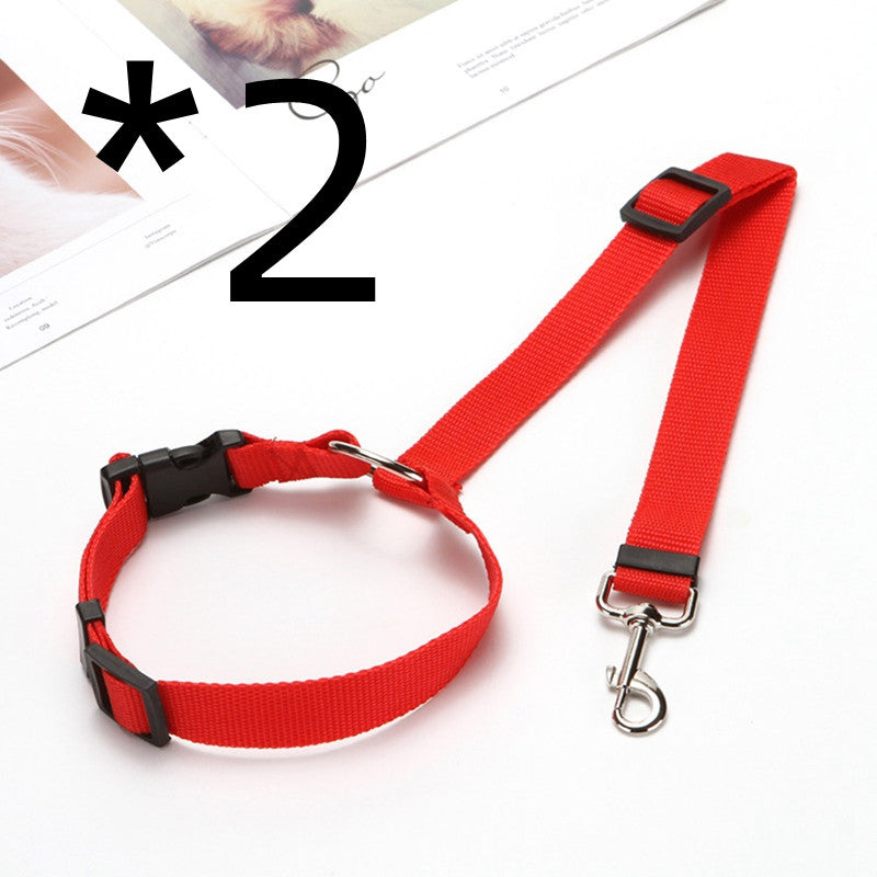 KFX-3281597 Adjustable Pet Car Safety Rope with Reinforced Buckle and 360° Rotating Clip