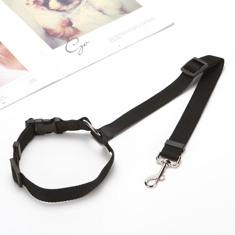 KFX-3281597 Adjustable Pet Car Safety Rope with Reinforced Buckle and 360° Rotating Clip