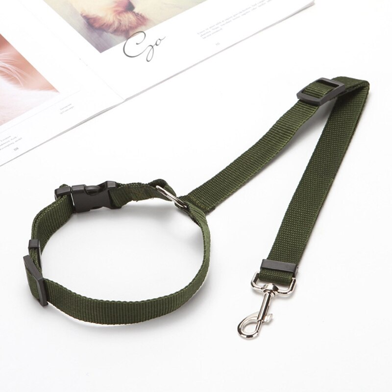 KFX-3281597 Adjustable Pet Car Safety Rope with Reinforced Buckle and 360° Rotating Clip