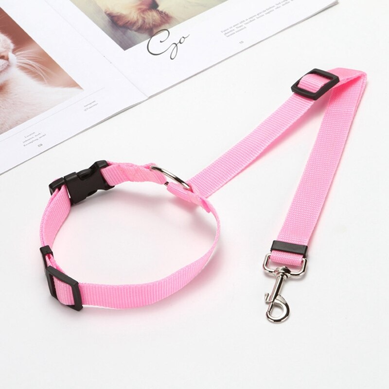 KFX-3281597 Adjustable Pet Car Safety Rope with Reinforced Buckle and 360° Rotating Clip