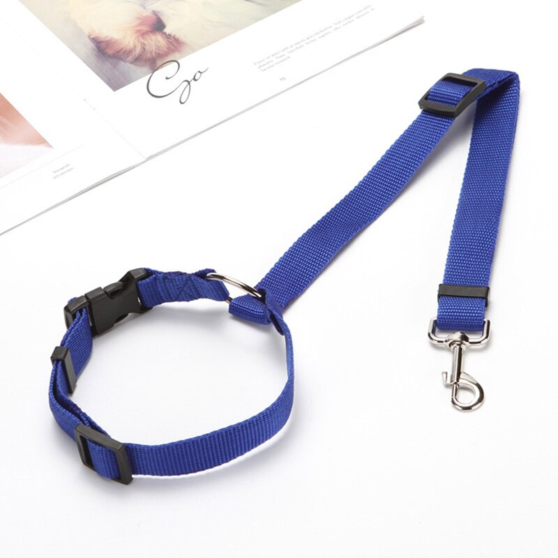 KFX-3281597 Adjustable Pet Car Safety Rope with Reinforced Buckle and 360° Rotating Clip