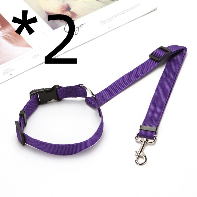 KFX-3281597 Adjustable Pet Car Safety Rope with Reinforced Buckle and 360° Rotating Clip