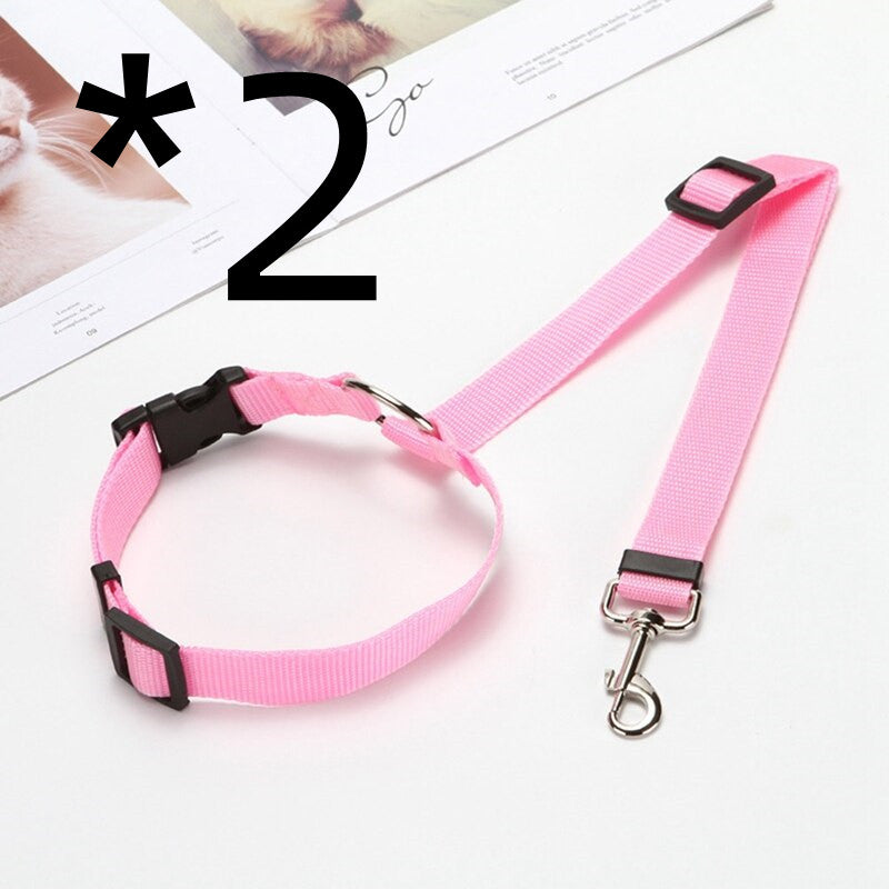 KFX-3281597 Adjustable Pet Car Safety Rope with Reinforced Buckle and 360° Rotating Clip