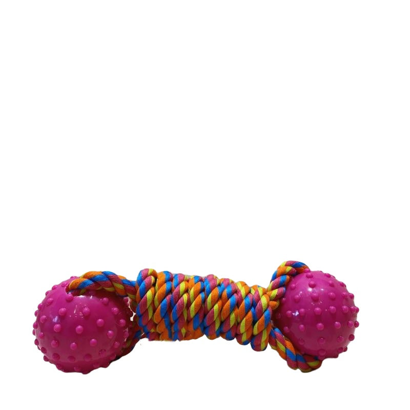 KFX-3282621 Interactive Double Knot Barbed Molar Rope Toy for Shiba Inu - 28cm