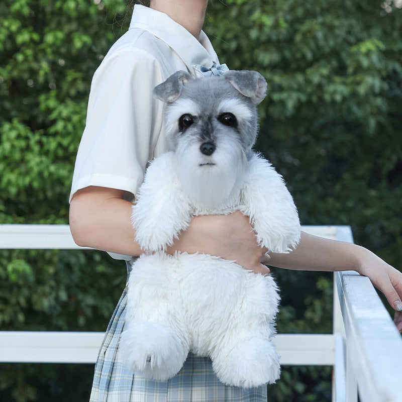 KFX-3284029 Schnauzer Cartoon Dog Backpack with Multi-Scarf Options for Youth