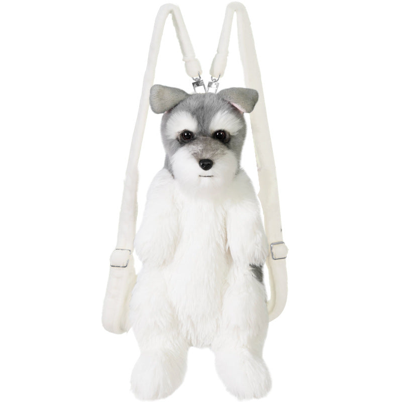 KFX-3284029 Schnauzer Cartoon Dog Backpack with Multi-Scarf Options for Youth
