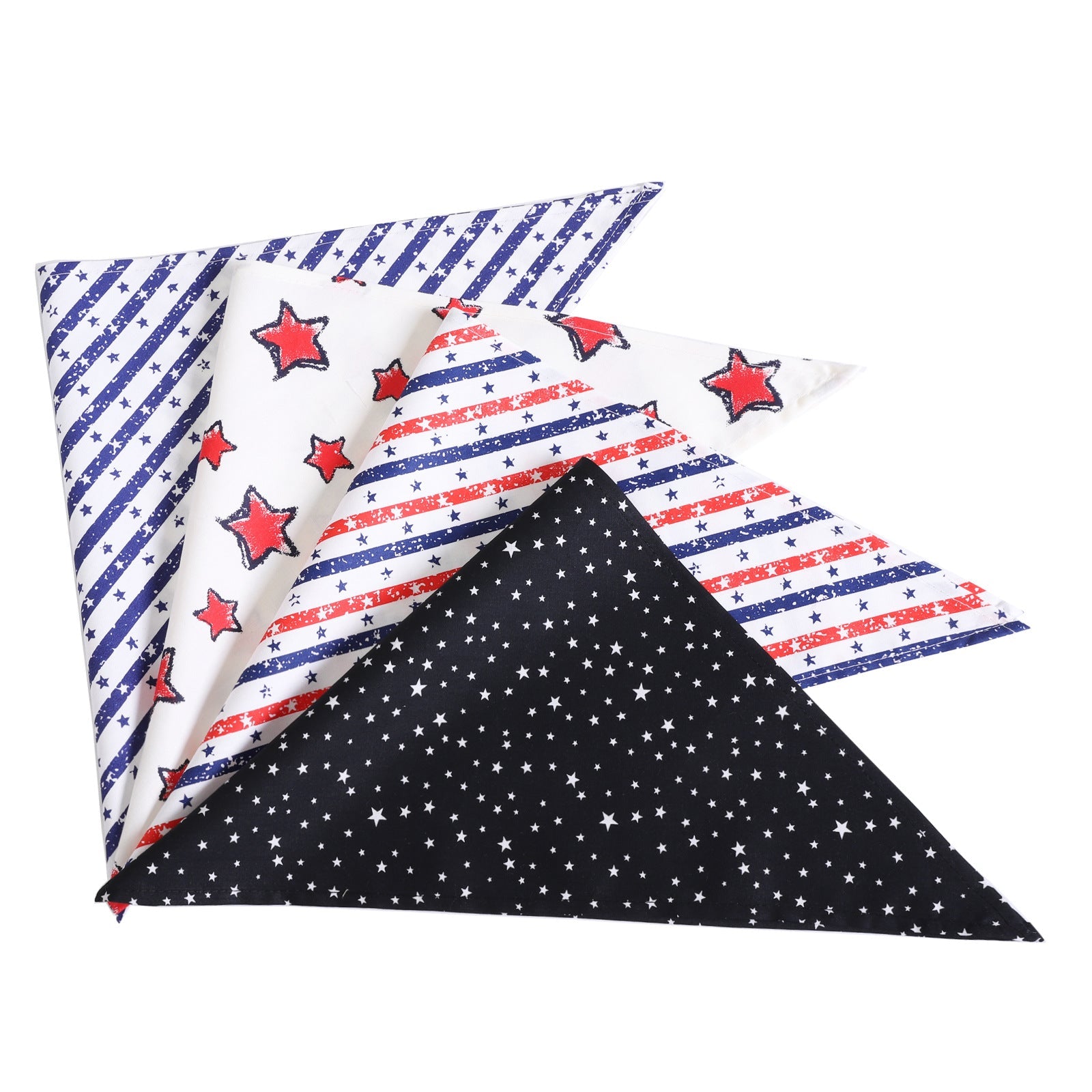 KFX-3285181 Pet Cotton Triangle Scarf for Cats and Dogs - Adjustable Saliva Towel for Year-Round Use, 43x63cm