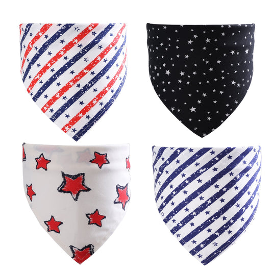 KFX-3285181 Pet Cotton Triangle Scarf for Cats and Dogs - Adjustable Saliva Towel for Year-Round Use, 43x63cm