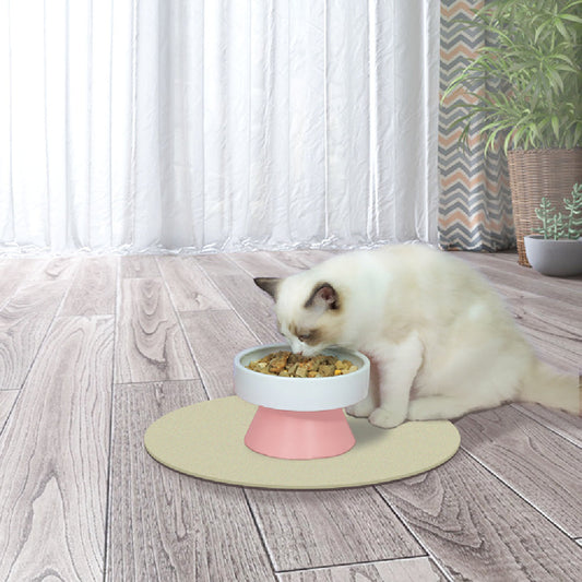 KFX-3287741 Ceramic Elevated Cat Water Bowl with Wide Mouth Design