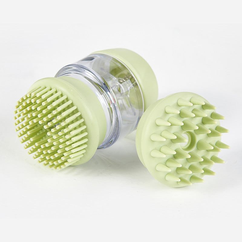 KFX-3289149 Silicone Double-Ended Pet Bath Brush and Massage Comb for Relaxation