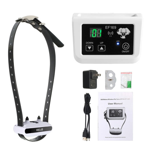 KFX-3289533 Wireless Rechargeable Electronic Pet Fence with Adjustable Signal Strength and 500m Range