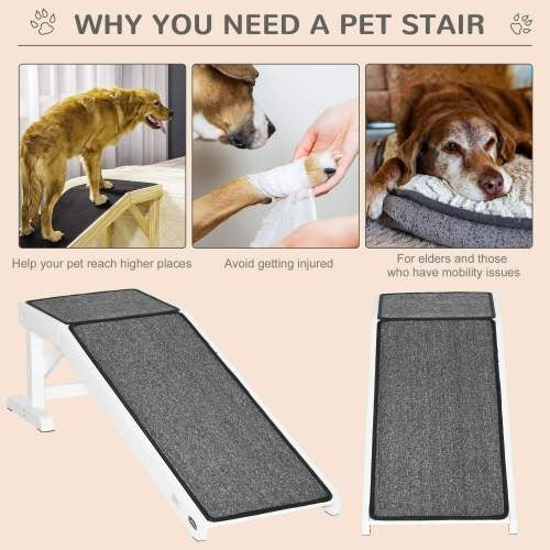 KFX-3291709 Pet Ramp with Non-Slip Carpet and Easy Access Top Platform, 49" x 16" x 14"