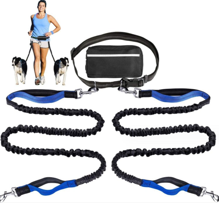 KFX-3293117 Nylon Traction Sports Rope Set for Pets – Scalable Dual Body Leash in Various Colors