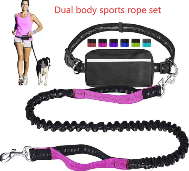 KFX-3293117 Nylon Traction Sports Rope Set for Pets – Scalable Dual Body Leash in Various Colors