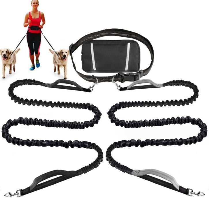 KFX-3293117 Nylon Traction Sports Rope Set for Pets – Scalable Dual Body Leash in Various Colors