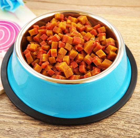 KFX-3293501 Dual-Function Pet Bowl with Stainless Steel and Melamine - Non-Slip, Heat-Resistant Design
