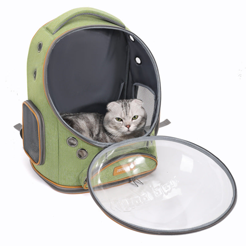 KFX-3295549 Transparent Large Capacity Portable Pet Backpack for Cats and Small Pets