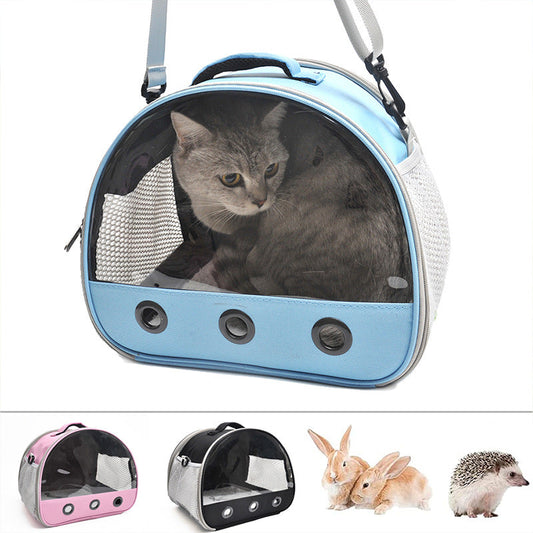 KFX-3296957 Pet Messenger Bag for Hamsters - Portable Shoulder Bag in Black, Light Blue, and Pink, Made of Oxford Cloth and PVC/Nylon