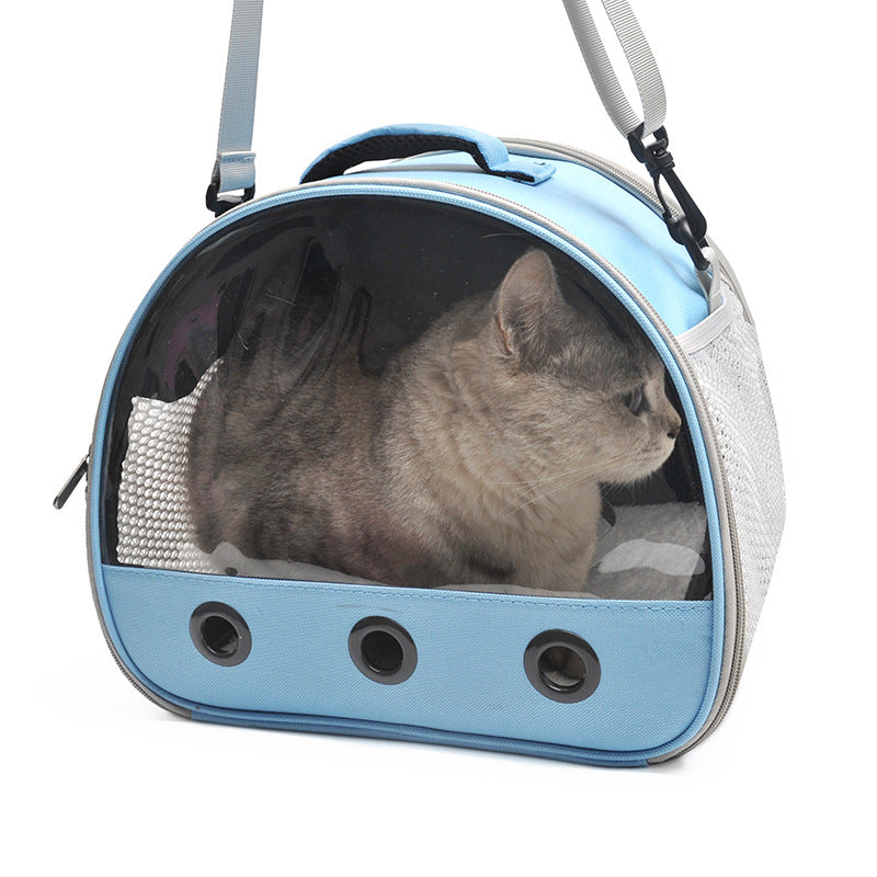 KFX-3296957 Pet Messenger Bag for Hamsters - Portable Shoulder Bag in Black, Light Blue, and Pink, Made of Oxford Cloth and PVC/Nylon