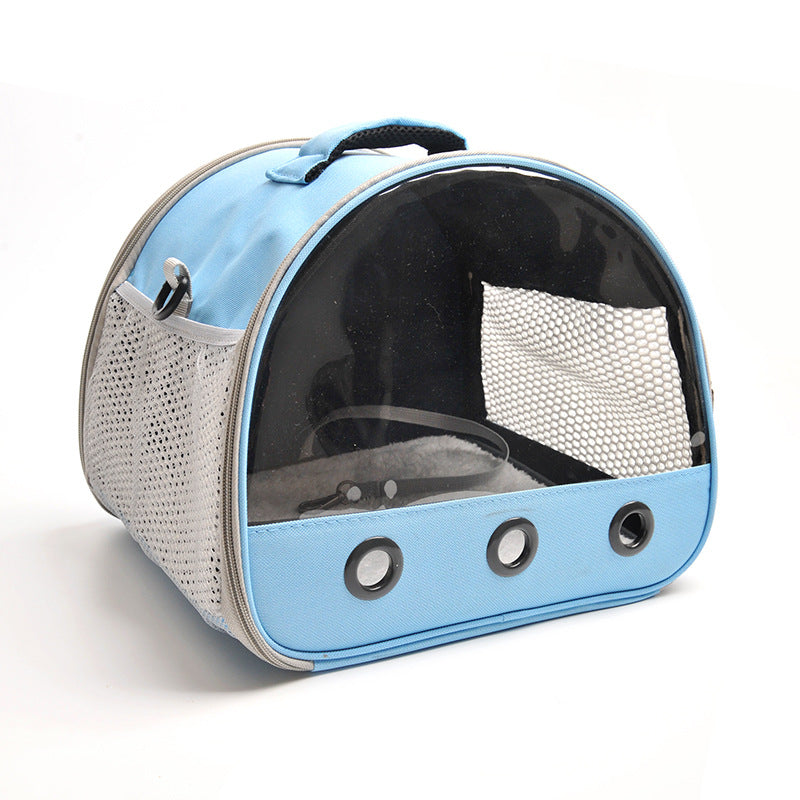 KFX-3296957 Pet Messenger Bag for Hamsters - Portable Shoulder Bag in Black, Light Blue, and Pink, Made of Oxford Cloth and PVC/Nylon