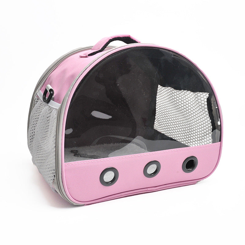 KFX-3296957 Pet Messenger Bag for Hamsters - Portable Shoulder Bag in Black, Light Blue, and Pink, Made of Oxford Cloth and PVC/Nylon