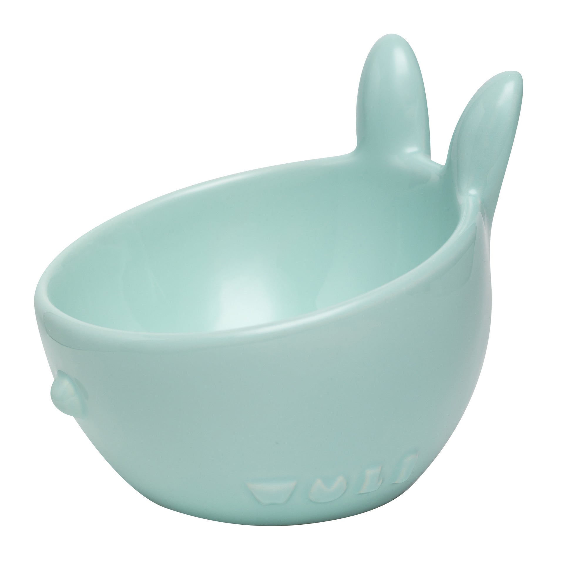 KFX-3299261 Cute Bunny and Octopus Ceramic Pet Bowls - Pink, Blue, Teal Green, Purple Options