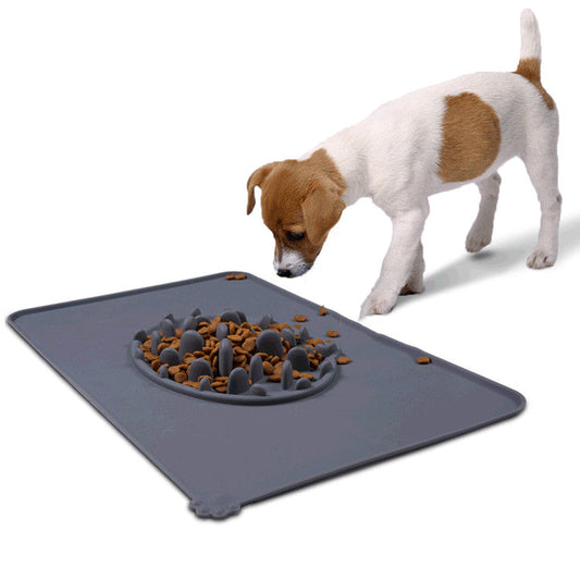 KFX-3300925 Pet Slow Feeder Silicone Placemat for Food and Ice Cube Use, 47x30cm, BPA Free