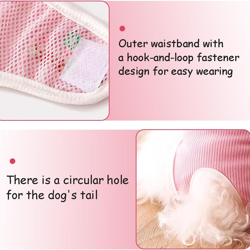 KFX-3303613 Washable Leakproof Dog Diapers with Disposable Reinforcing Pads for Female Dogs – Reusable and Breathable Pet Care Essentials