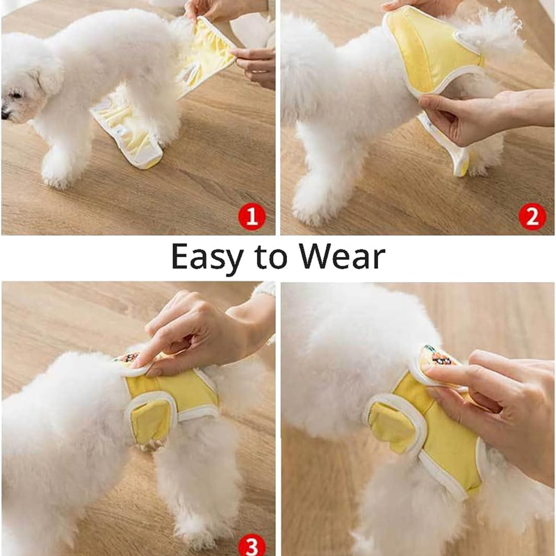 KFX-3303613 Washable Leakproof Dog Diapers with Disposable Reinforcing Pads for Female Dogs – Reusable and Breathable Pet Care Essentials