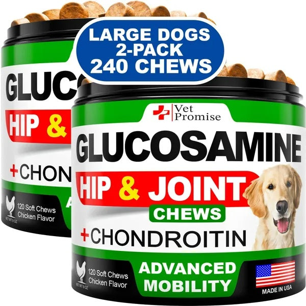 KFX-3304893 Dog Hip and Joint Supplement Chews with Glucosamine and Chondroitin - 240 Count