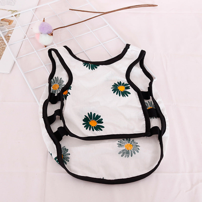 KFX-3305405 Lightweight Cotton Summer Pet Dog Vest in Strawberry and Chrysanthemum for Small to Medium Breeds