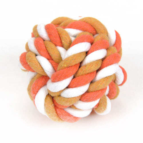 KFX-3305661 Cotton Rope Chew Toy for Dogs - Knot Ball for Teething and Stress Relief