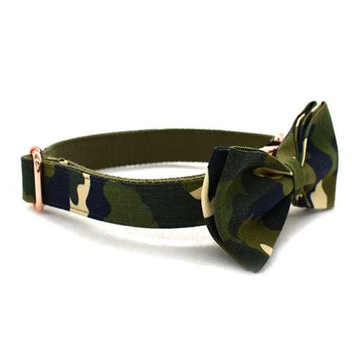 KFX-3306813 Army Green Camouflage Dog Collar - Durable Polyester for All Seasons, Available in S-XL
