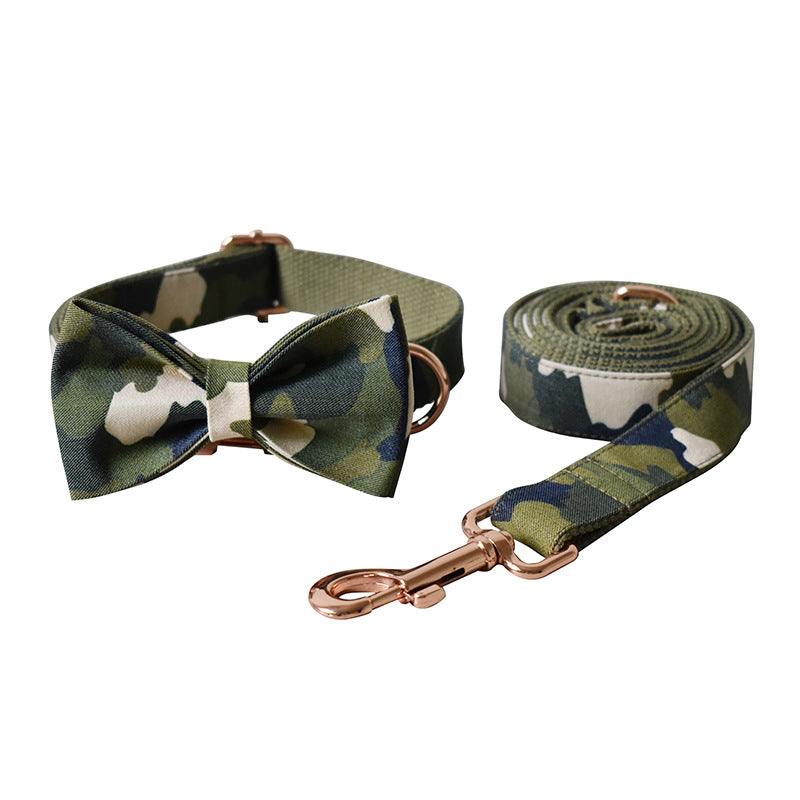 KFX-3306813 Army Green Camouflage Dog Collar - Durable Polyester for All Seasons, Available in S-XL