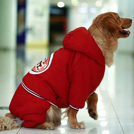 KFX-3308989 Heavy Padded Dog Apparel for Large Breeds - Red and Navy Options Available