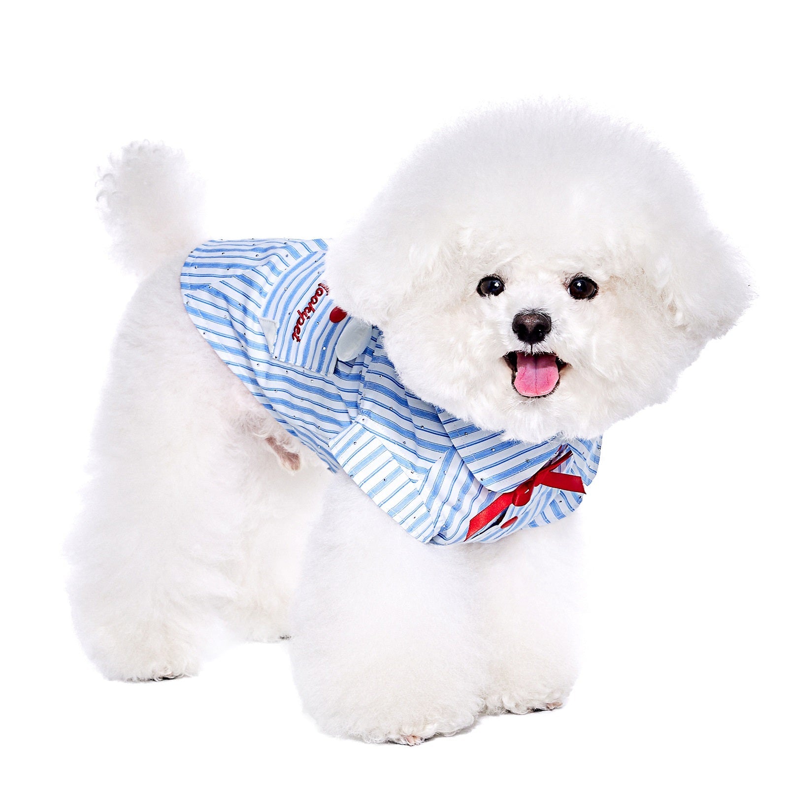 KFX-3310397 Cute Blue Summer Thin Shirt for Schnauzer Pets - Casual Wear