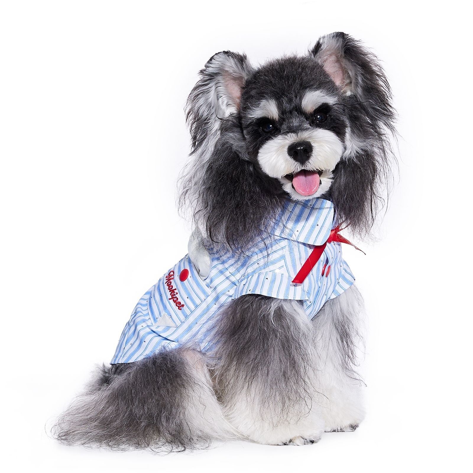 KFX-3310397 Cute Blue Summer Thin Shirt for Schnauzer Pets - Casual Wear