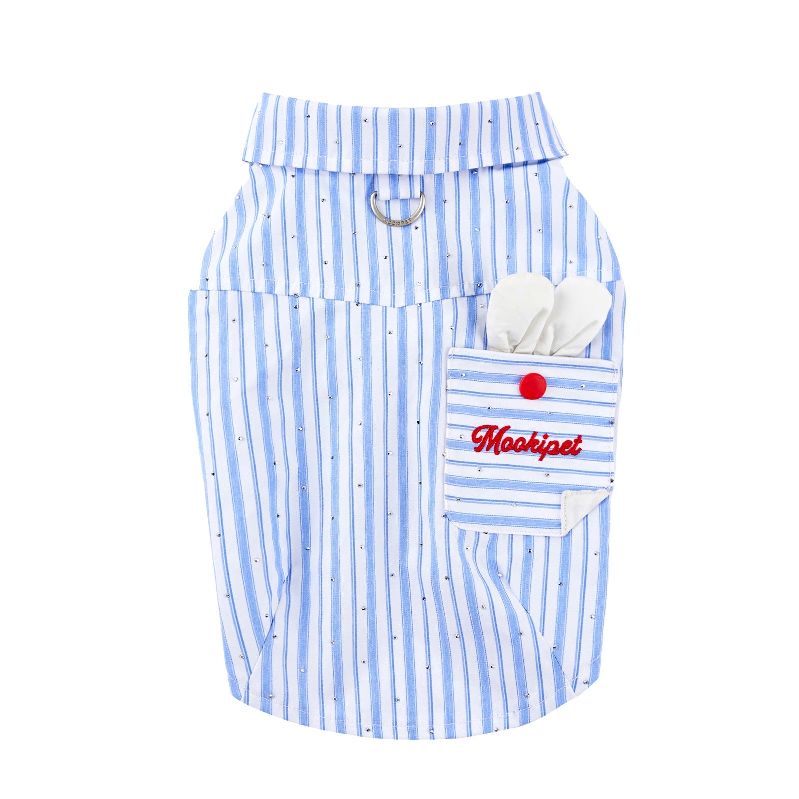 KFX-3310397 Cute Blue Summer Thin Shirt for Schnauzer Pets - Casual Wear