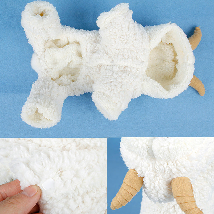 KFX-3311165 Cozy White Velvet Small Dog Teddy Outfit - Four-Legged Clothing for Pets